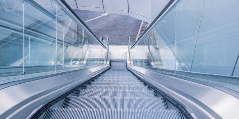 Escalator in business center